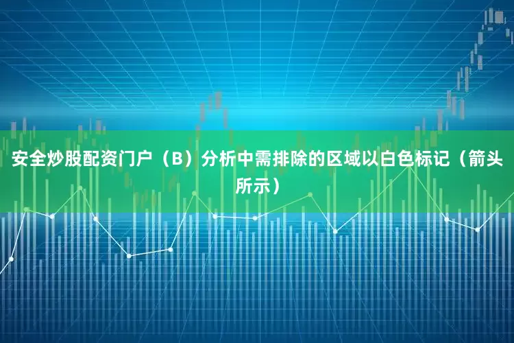 安全炒股配资门户（B）分析中需排除的区域以白色标记（箭头所示）