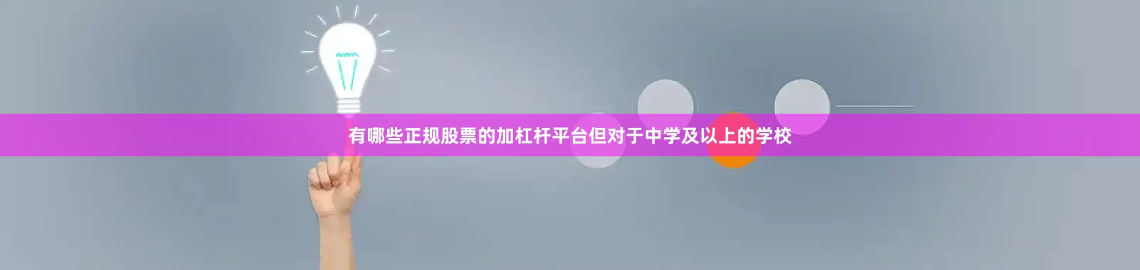 有哪些正规股票的加杠杆平台但对于中学及以上的学校